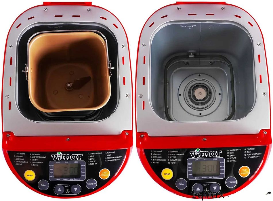 Хлібопічка VIMAR  йогурт, варення, 19 програм, випічка 1 кг.