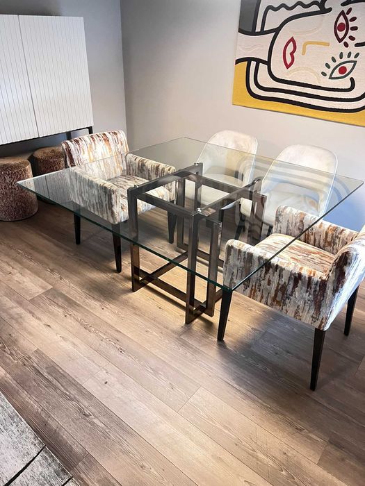 Conjunto Sala de Jantar - Mesa, Cadeiras, Sofá, Movel de Bar, Movel de TV