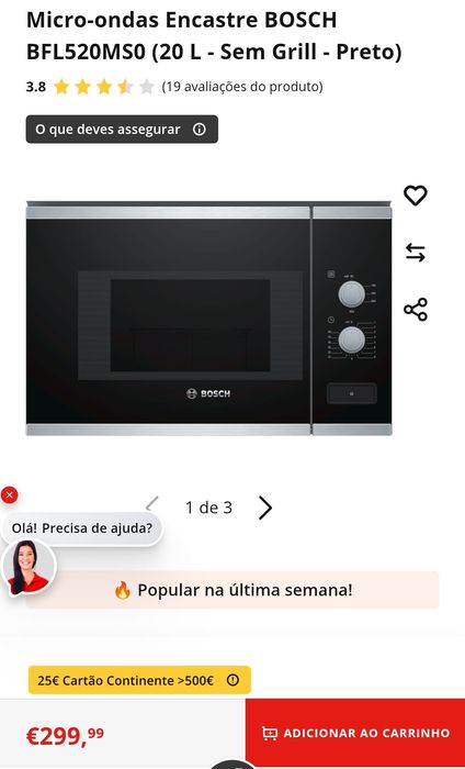 Micro ondas BOSCH - BFL520MS0