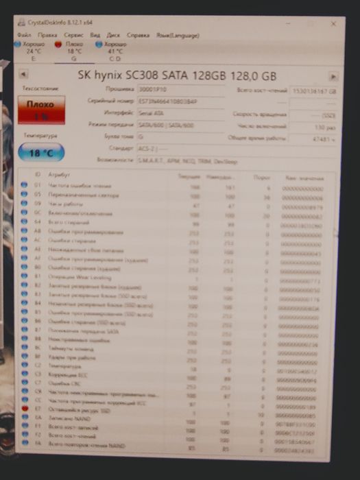 SSD SC Hynix SC309  MLC, з великим напрацюванням