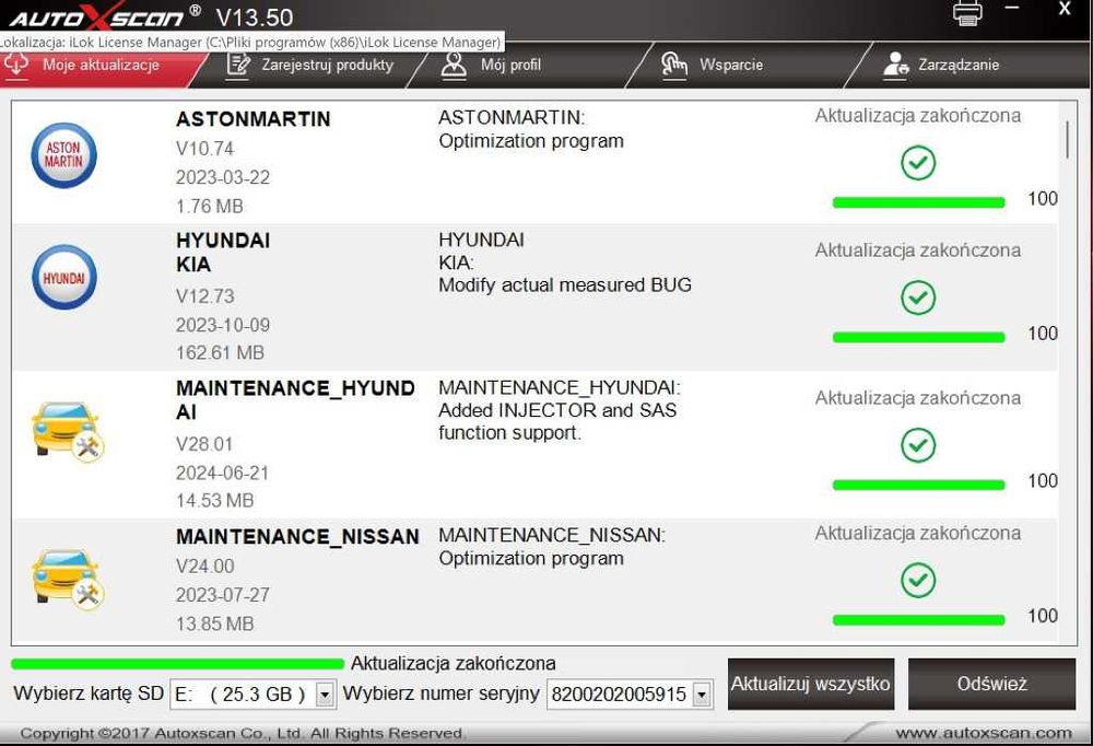 Interfejs diagnostyczny Autoxscan RS 820 Pro 11 marek aut