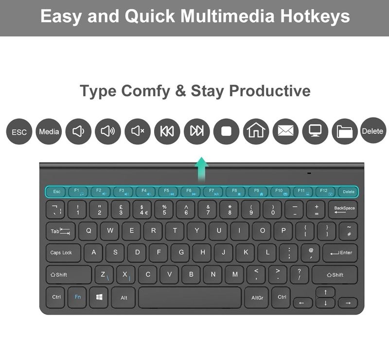 Klawiatura bezprzewodowa 2.4G, miniaturowa klawiatura QWERTY