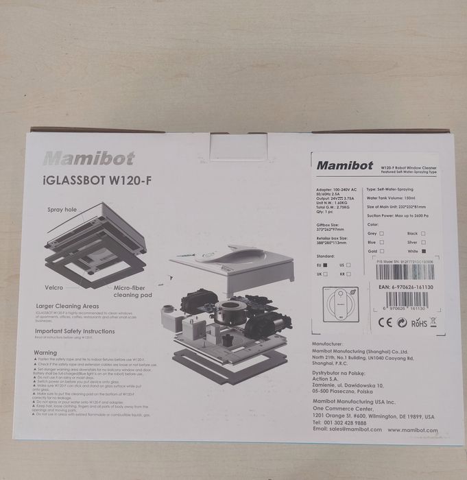 Robot do mycia okien MAMIBOT W120-F Spray Biały