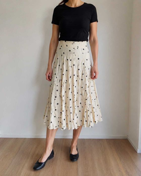 Spódnica midi River Island w grochy 100% wiskoza 32 XS