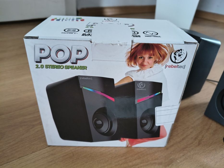 Głośniki do laptopa komputera Rebeltec 2.0 12 Watt RGB nowe gwarancja