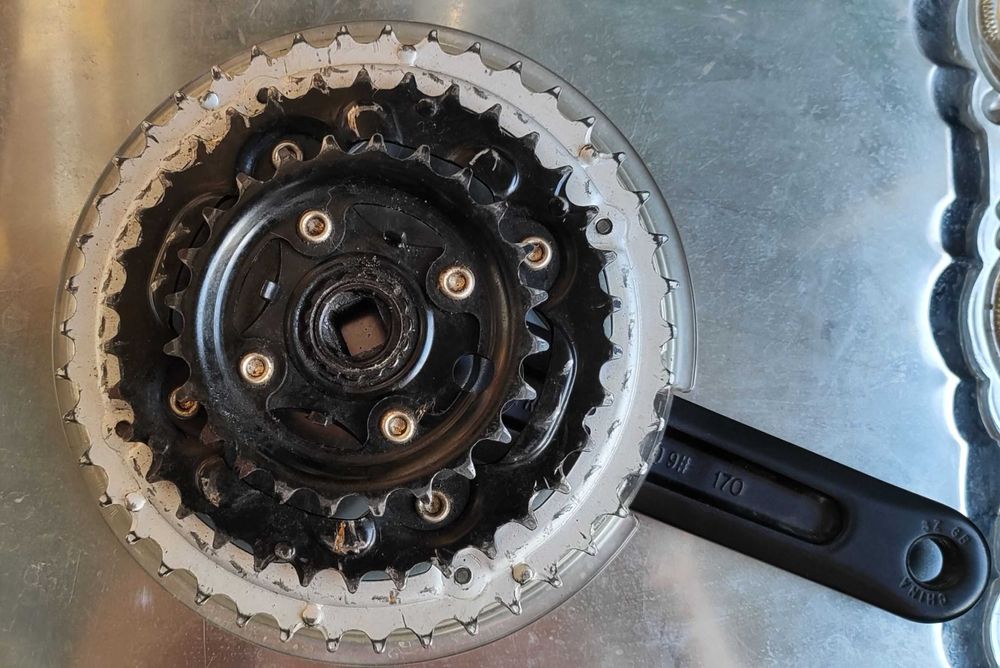 Велосипедні шатуни алюміній Prowheel , зірочки 24,34,42. БУ