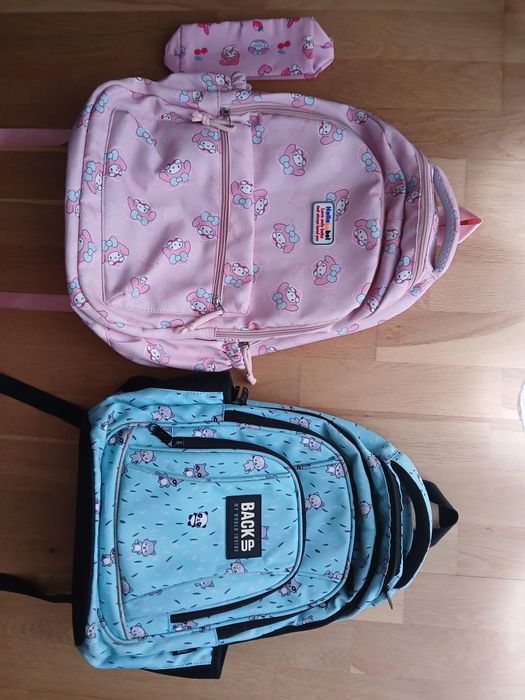 2x plecak szkolny różowy My Melody/Hello Kitty błękitny Back Up