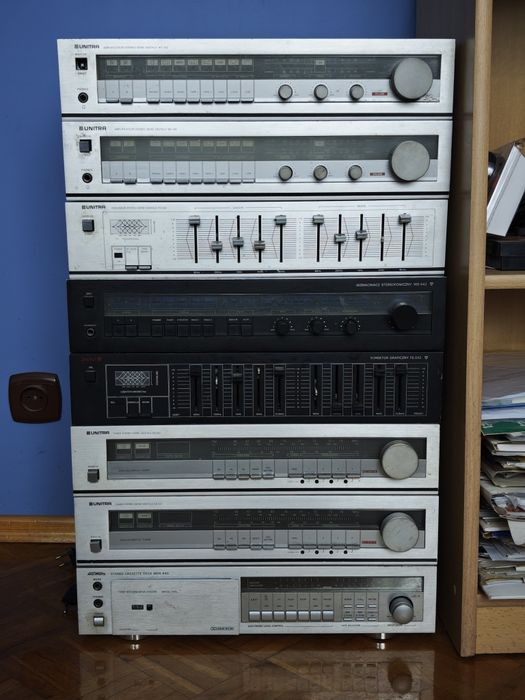 Zestaw wzmacniacze, korektory, magnetofony Unitra Diora Macwatts FS WF AS MDS