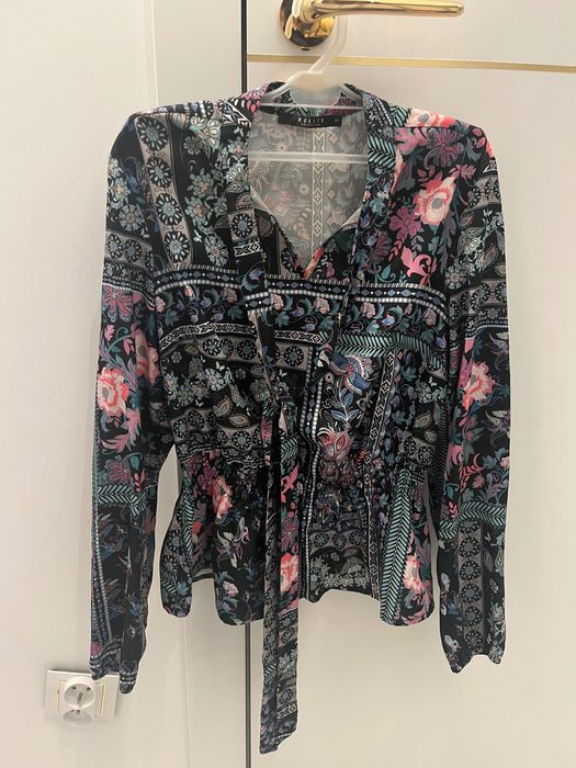 Koszula bluzka w orientalny wzór baskinka Mohito rozm. 34