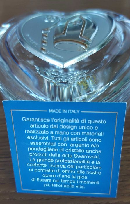 Caixa Cristal com Terço e aplicação em Prata