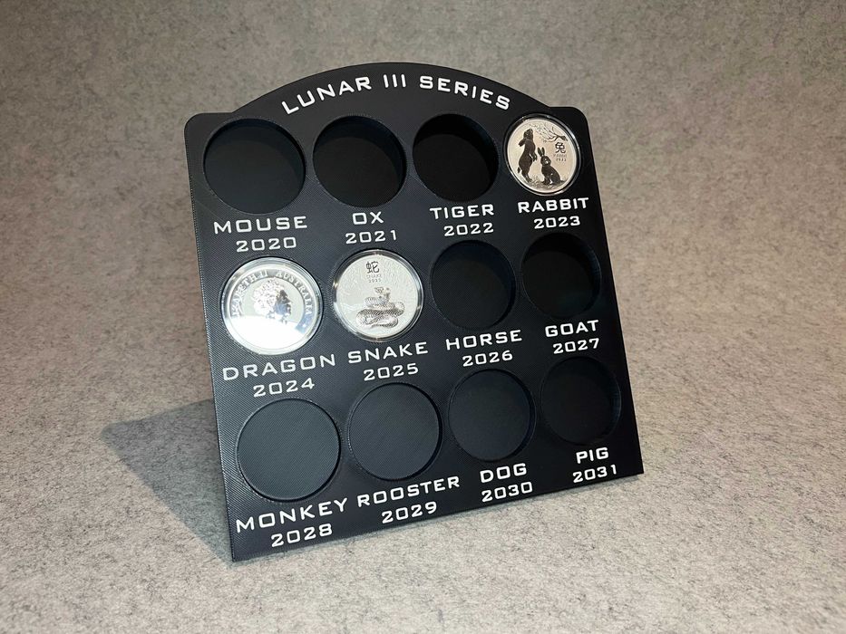 Ozdobny stojak etui na srebrne monety 1oz Australian Lunar III