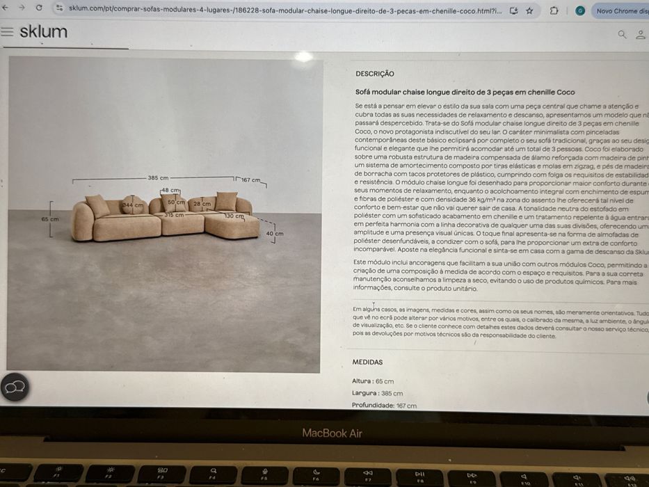 Sofá modular bege
