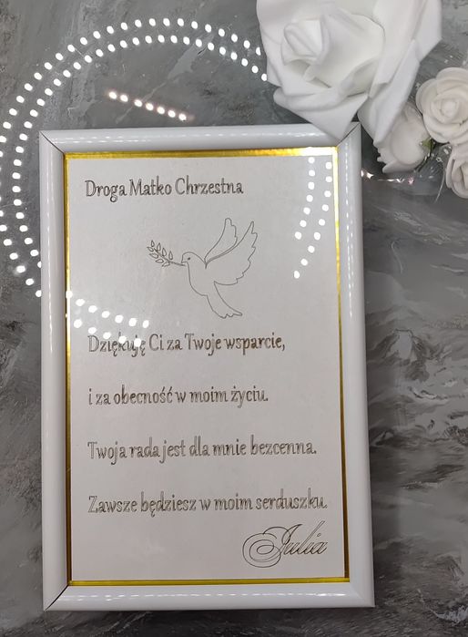 Podziękowanie dla Matki Chrzestnej I ojca życzenia komunijne