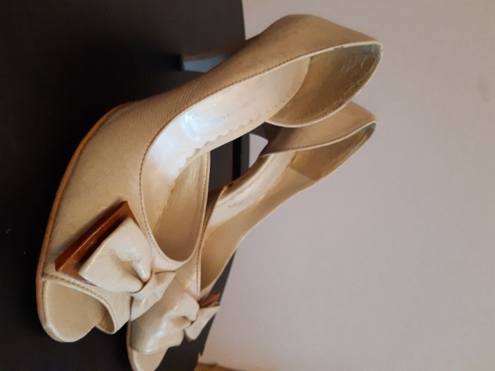 buty na obcasie peep toe beżowe nude 37 odkryte palce