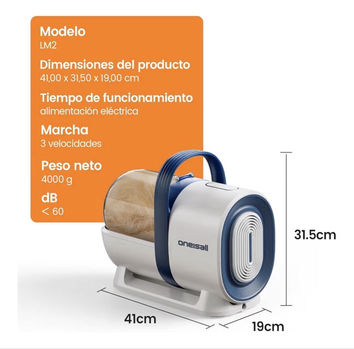 Maquina para tosquiar cão oneisall Cortapelos para cães com aspirador de pelo, aspira 99% do pelo dos animais de estimação,