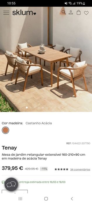 Mesa exterior extensível Sklum URGENTE