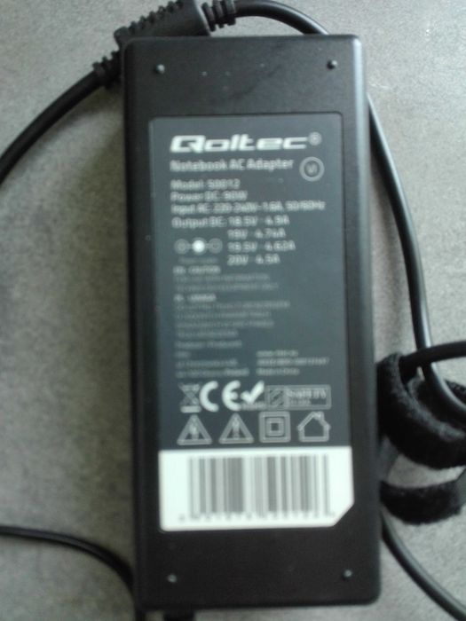 Zasilacz do laptopa Qoltec model 50012 napięcie  20 volt/4.5 ampera