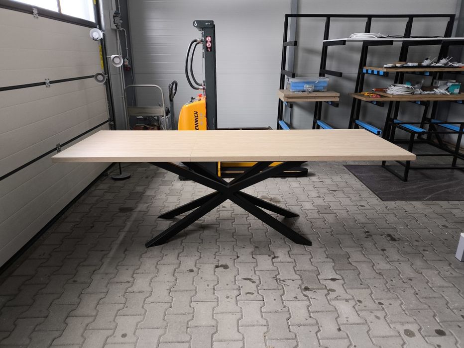 Stół loft pająk 180x90 rozkładany wstawka 60cm -nowy