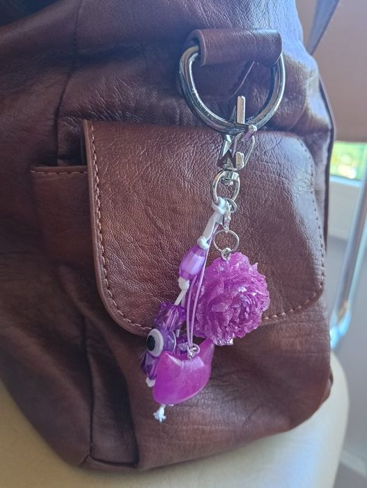 Bag charm artesanal FLOR acessórios para malas ou porta chaves