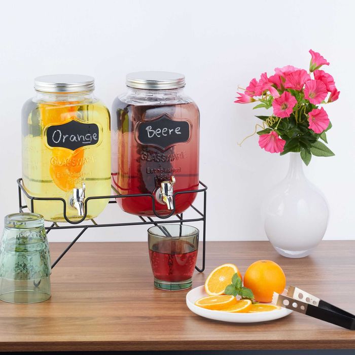 Zestaw 2 pojemników 4 litry na stojaku