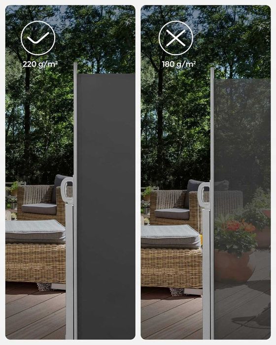 Markiza boczna tarasowa, roleta przeciwsłoneczna 200x400 pełny zestaw