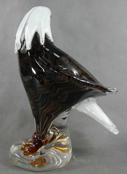 Duża Figura ORZEŁ bielik ptak szkło MURANO figurka 25,5 cm 3 kg