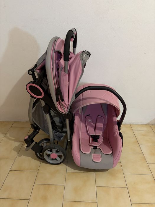 Carrinho Duo com Ovo rosa ZY