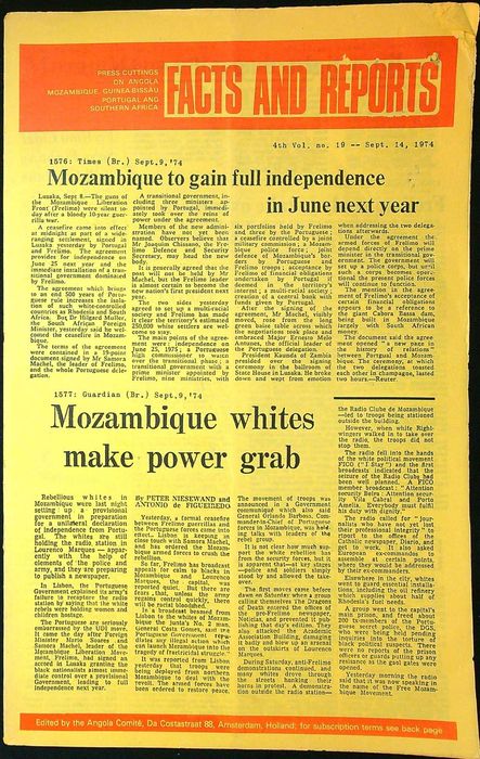 Rare publication on the History of Portuguese Africa – September 1974