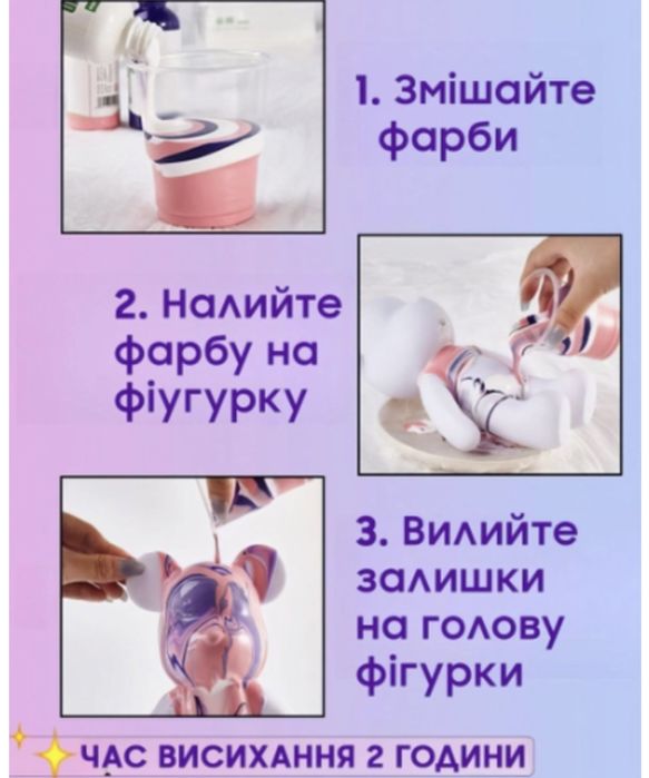 Флюїдний Мішка 33 см bearbrick DIY Мишка с красками творчество краски