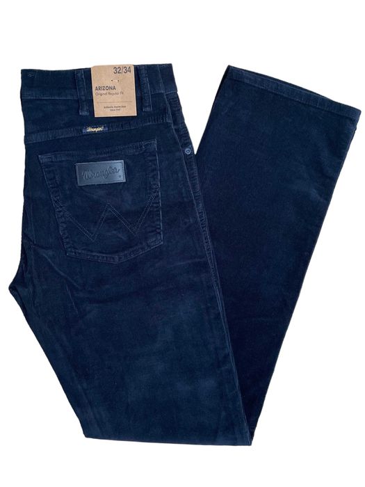 Вельветові джинси Wrangler Arizona Dark Blue - темно синій мікровельвет
