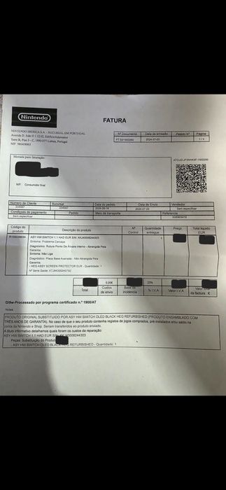 Nintendo switch oled  com garantia.