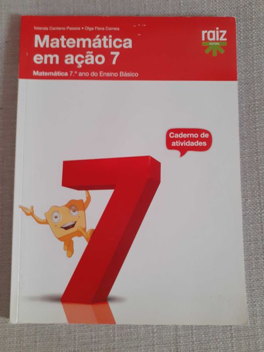 Livro de atividades Matemática em ação7ºano USADO PREÇO EM SALDOS(1€).