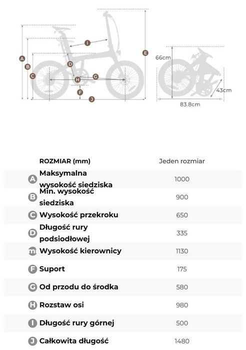 ADO Air Carbon super lekki składak 15.9kg 250W 9.6Ah do 100km pasek GPS