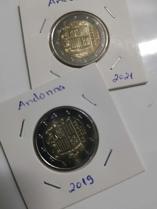 Andorra 2019 e 2021  - Moeda 2 Euros NORMAL