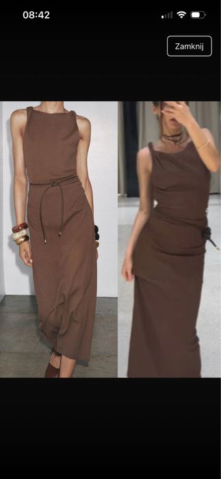 Sukienka Zara brazowa
