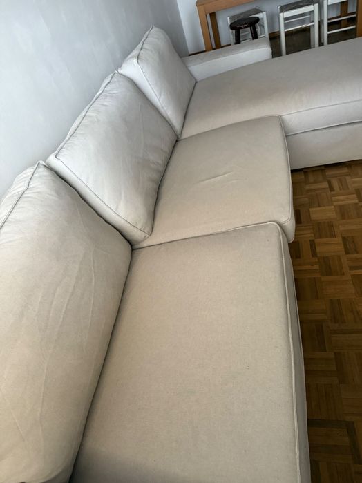 KIVIK sofá IKEA 3 lugares com chaise longue cinza claro