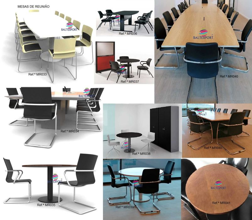 Mesas de Reunião Reta Oval Standard ou Feitas à Medida p/ o seu Espaço