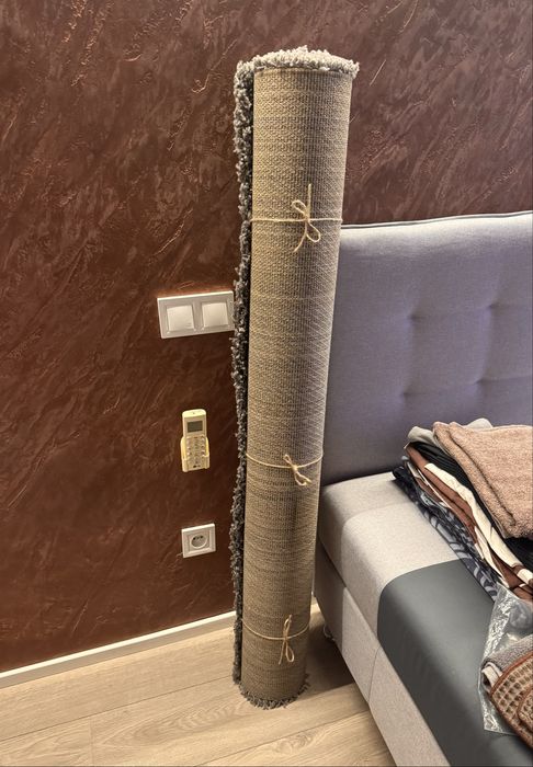 Килим сірий ворсовий 140*200 IKEA, високий ворс, shaggy, шагі jysk юск