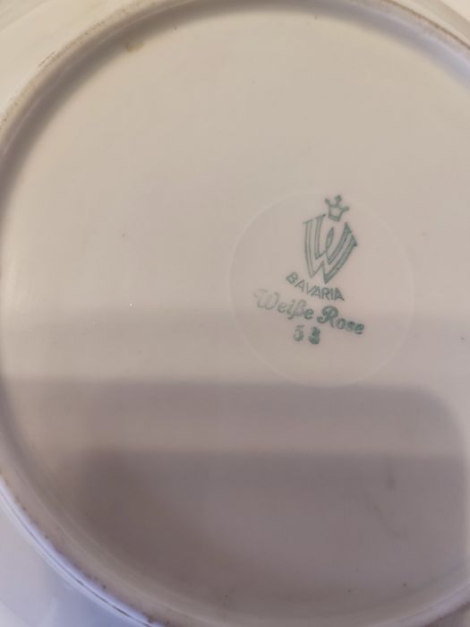 Talerz mały Bawaria biała róża 20 cm