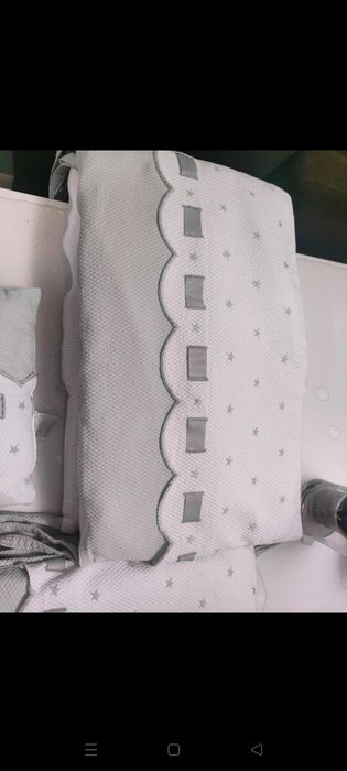 Conjunto Edredom, protetor grades e almofada berço