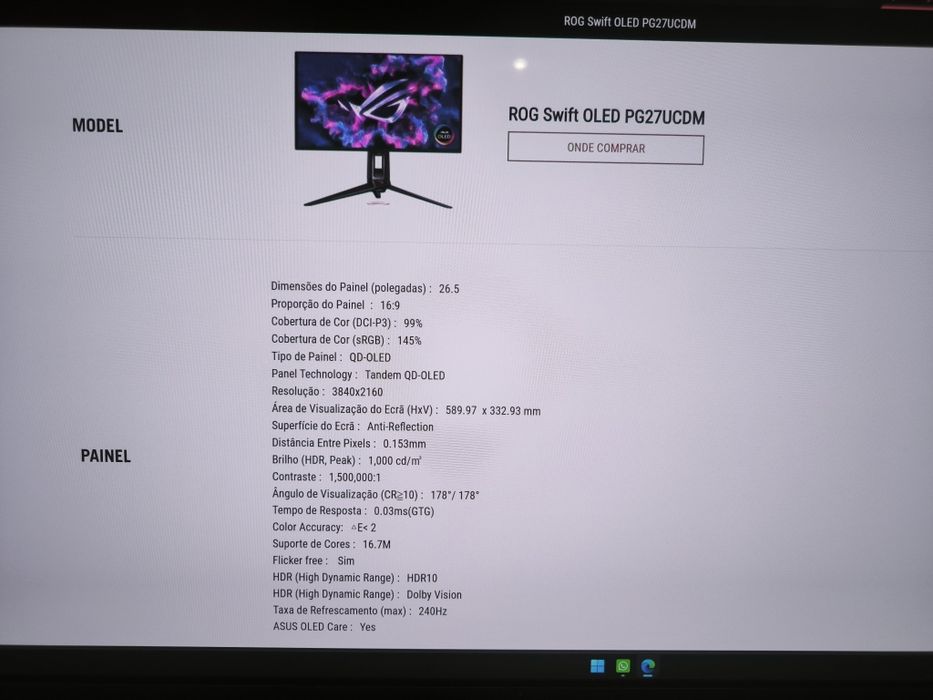 Asus ROG Swift qd-oled PG27UCDM