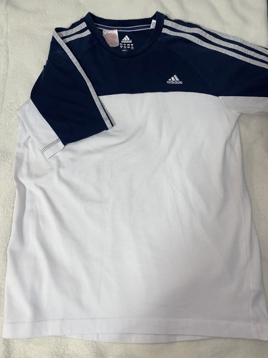 Podkoszulek, t-shirt adidas biało-niebieski