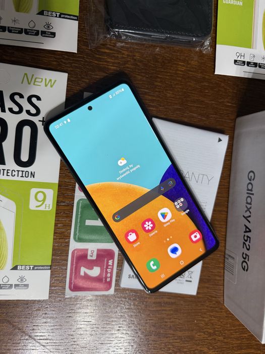 Telefon Smartfon Samsung A52 5G Zestaw Pudelko Ladowarka Kabel Usb C