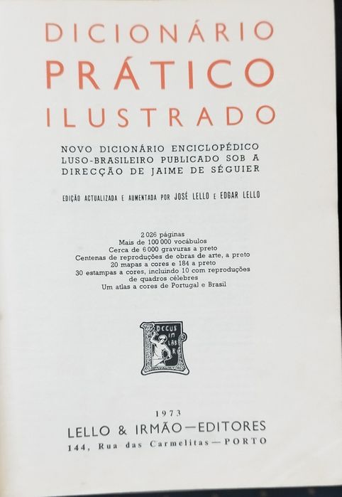 Dicionário Ilustrado Lello 1973