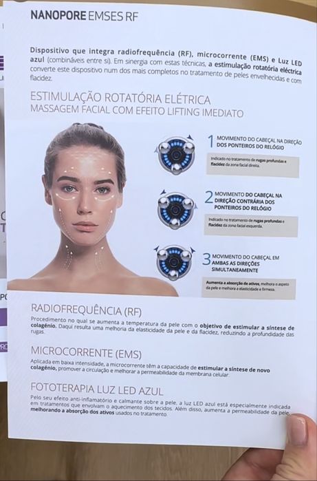 Nanopore EMSES radiofrequencia, microcorrentes e luz LED  Sesderma