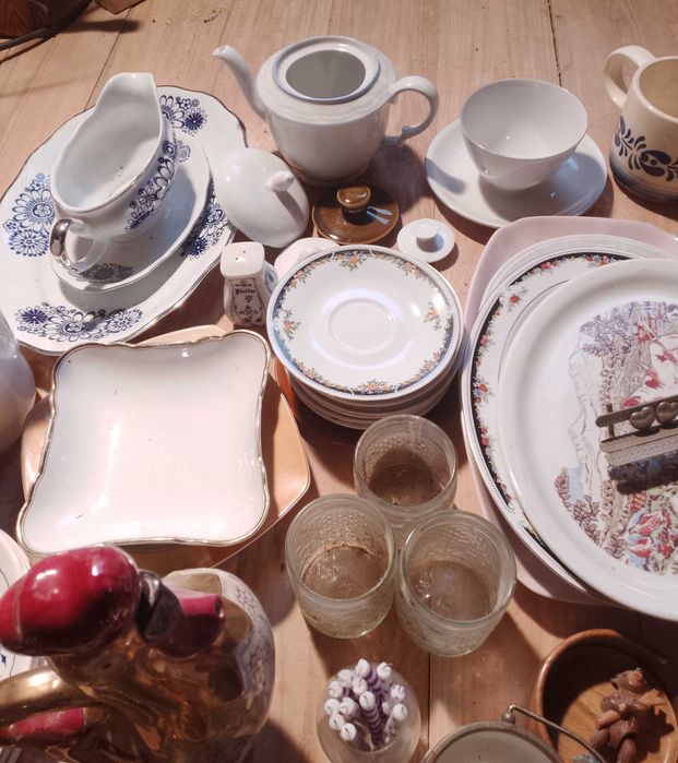 Stara porcelana i szkło zestaw 4