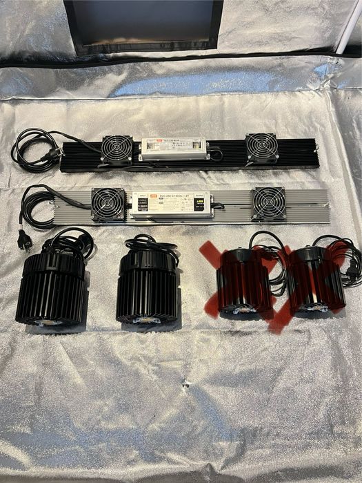 Tenda de cultivo e luzes led