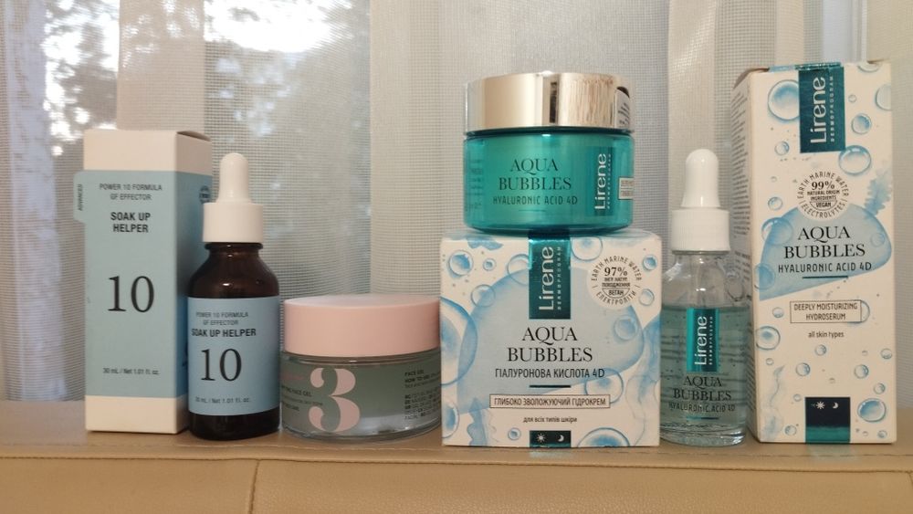 Зволожуючий догляд для обличчя: крем, сироватка.