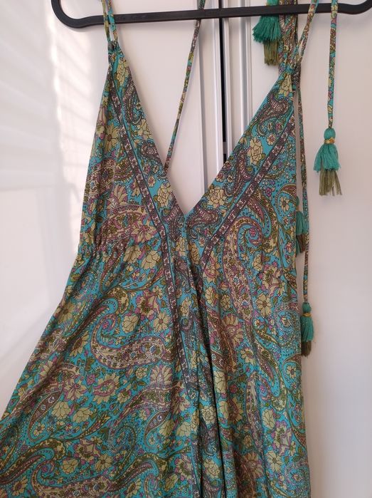 Długa sukienka maxi boho jedwab letnia plażowa One Size