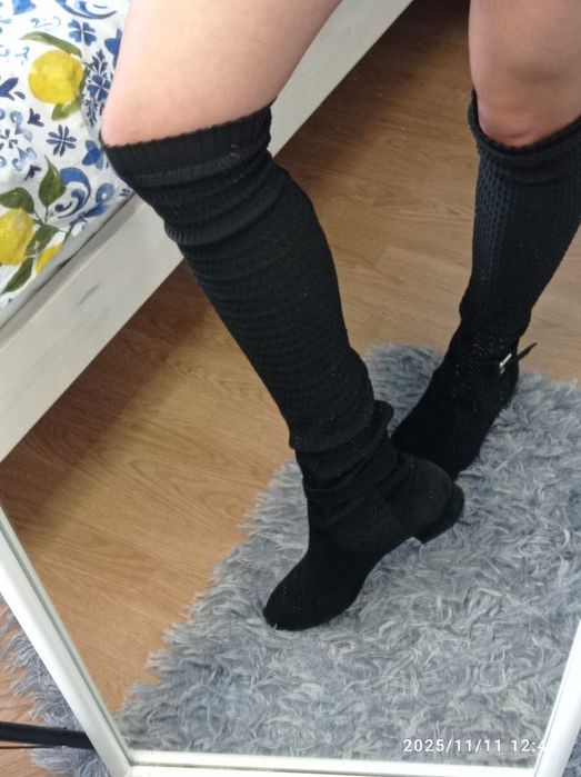 czarne kozaki massimo dutti